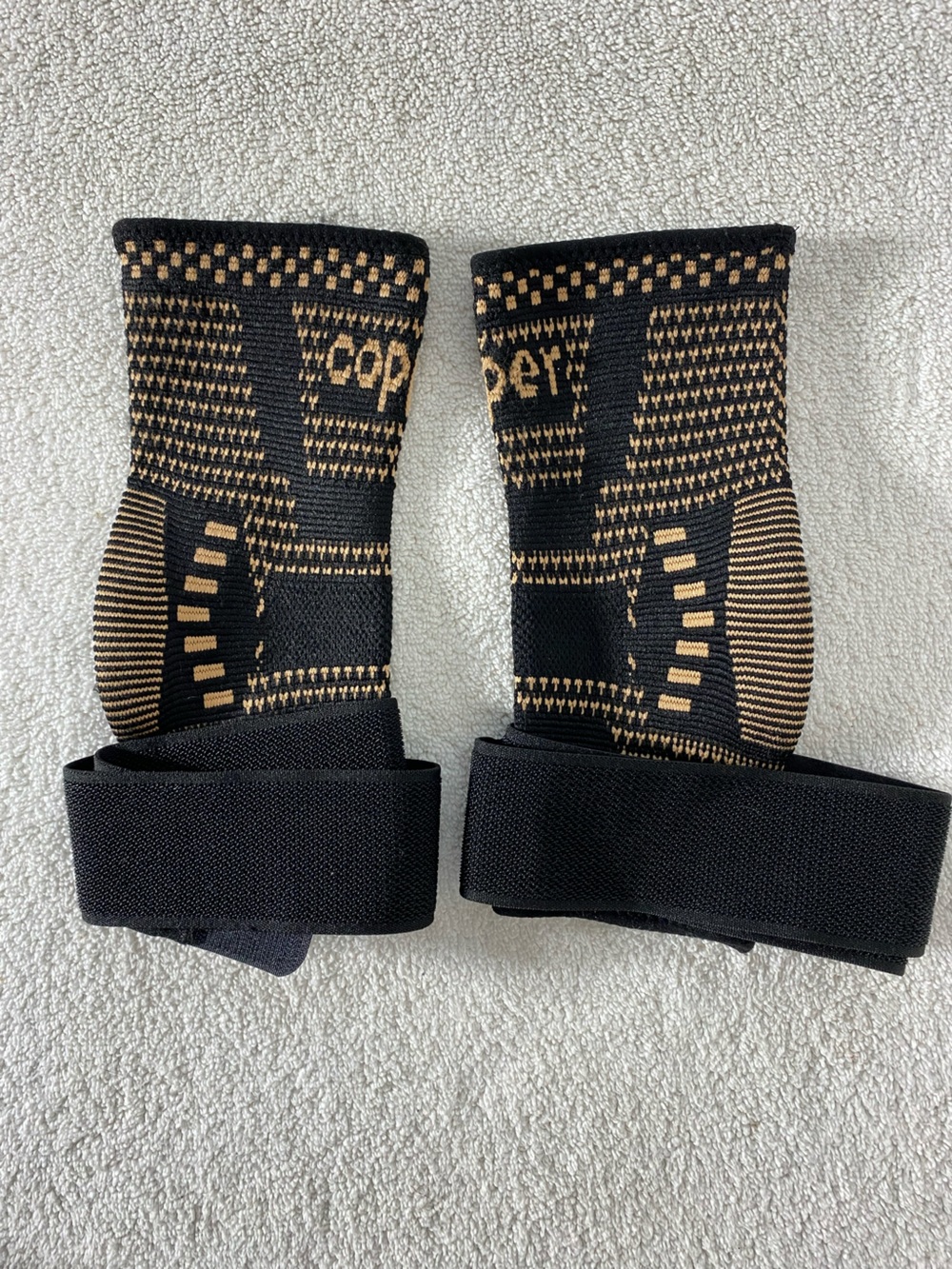 Copper Infused 3D Knit Ankle Compression Sleeve Pair W Adjustable Support Straps